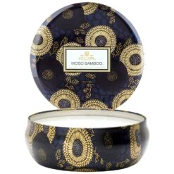 Voluspa - Japonica Collection - 3 Wick Candle In Decorative Tin -Purish Sales Store 3 wick candle in decorative tin moso bamboo