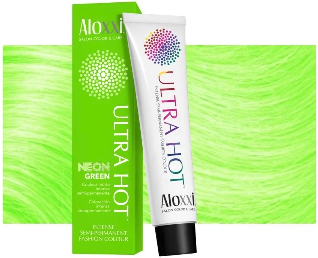 Aloxxi - Ultra Hot Semi-Permanent Colour Neon Green 3 Aloxxi - Ultra Hot Semi-Permanent Colour Neon Green
