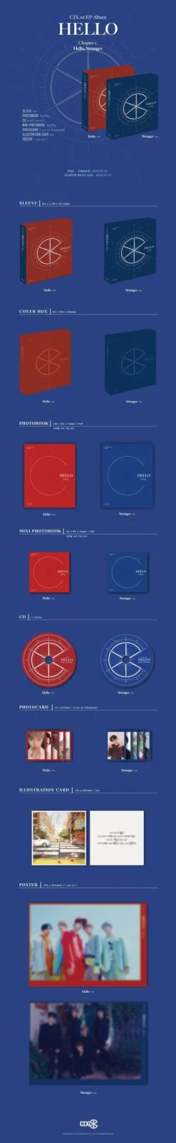 CIX - Hello : Chapter 1. Hello Stranger / 1st EP Album -Purish Sales Store CIX Hello Chapter 1 Hello Stranger 1st EP Album extended