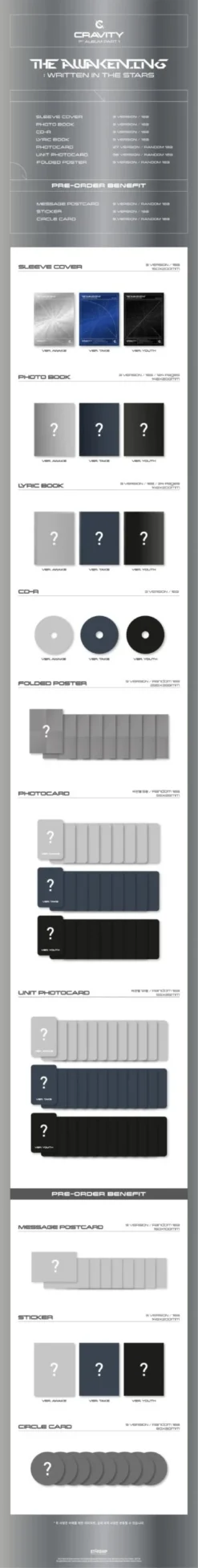 CRAVITY - The Awakening : Written In The Stars / 1st Album Pt. 1 -Purish Sales Store CRAVITY The Awakening Written in the Stars 1st Album Pt1 extended scaled