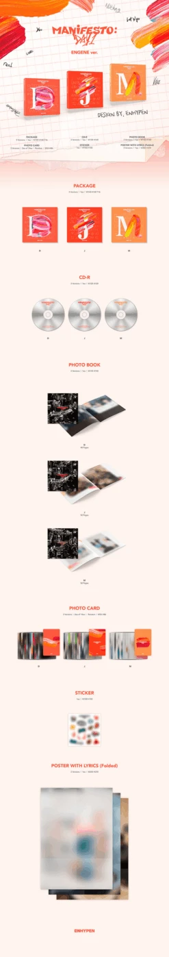 ENHYPEN - Manifesto : Day 1 (ENGENE Ver.) -Purish Sales Store ENHYPEN Manifesto Day 1 ENGENE Ver extended