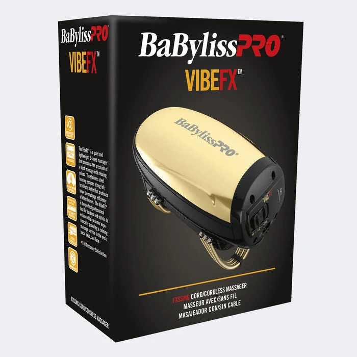 BaBylissPro - VIBEFX Gold 2-Speed Cord/Cordless Massager 3 BaBylissPro - VIBEFX Gold 2-Speed Cord/Cordless Massager