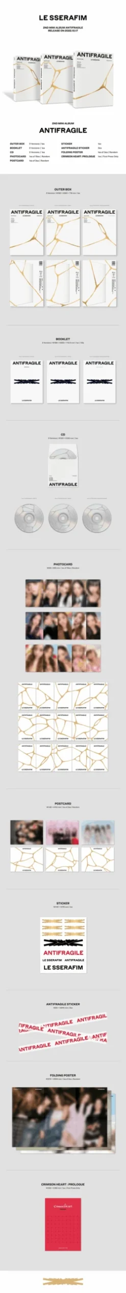 LE SSERAFIM - Antifragile / 2nd Mini Album -Purish Sales Store LE SSERAFIM Antifragile 2nd Mini Album extended scaled