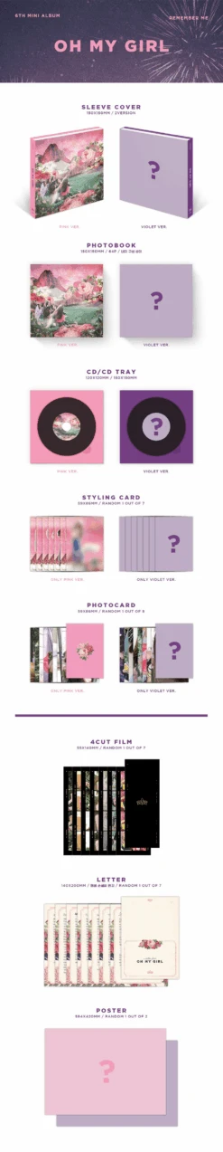 OH MY GIRL - Remember Me / 6th Mini Album -Purish Sales Store OH MY GIRL Remember Me 6th Mini Album extended