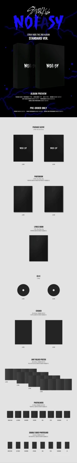 STRAY KIDS - NOEASY / 2nd Full Album (Standard Ver.) -Purish Sales Store STRAY KIDS NOEASY 2nd Full Album Standard Ver a type