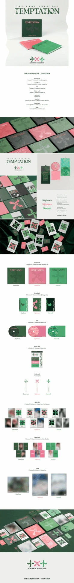 TOMORROW X TOGETHER - The Name Chapter: TEMPTATION / 5TH MINI ALBUM -Purish Sales Store TOMORROW X TOGETHER The Name Chapter TEMPTATION 5TH MINI ALBUM extended ver