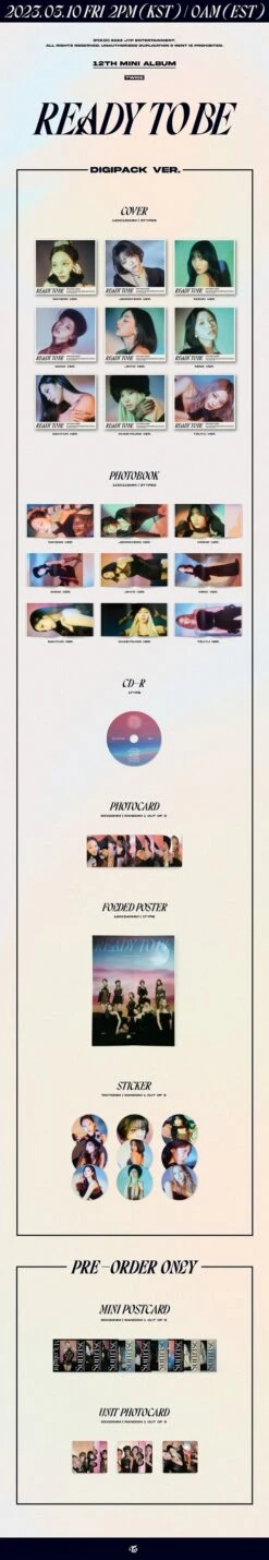 TWICE - READY TO BE / 12TH MINI ALBUM - Digipack Ver. -Purish Sales Store TWICE READY TO BE 12TH MINI ALBUM Digipack Ver extended ver