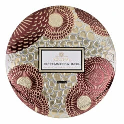 Voluspa - Gilt Pomander & Hinoki 3-Wick Tin Candle
