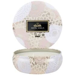 Voluspa - Japonica Collection - 3 Wick Candle In Decorative Tin -Purish Sales Store Voluspa Santal Vanille