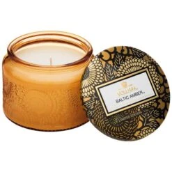 Voluspa - Japonica Collection - Petite Embossed Glass Jar Candle