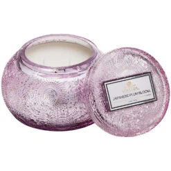 Voluspa - Japonica Collection - Chawan Bowl 2 Wick Embossed Glass Candle 17 Voluspa - Japonica Collection - Chawan Bowl 2 Wick Embossed Glass Candle -Purish Sales Store embossed glass chawan bowl wlid japanese plum bloom