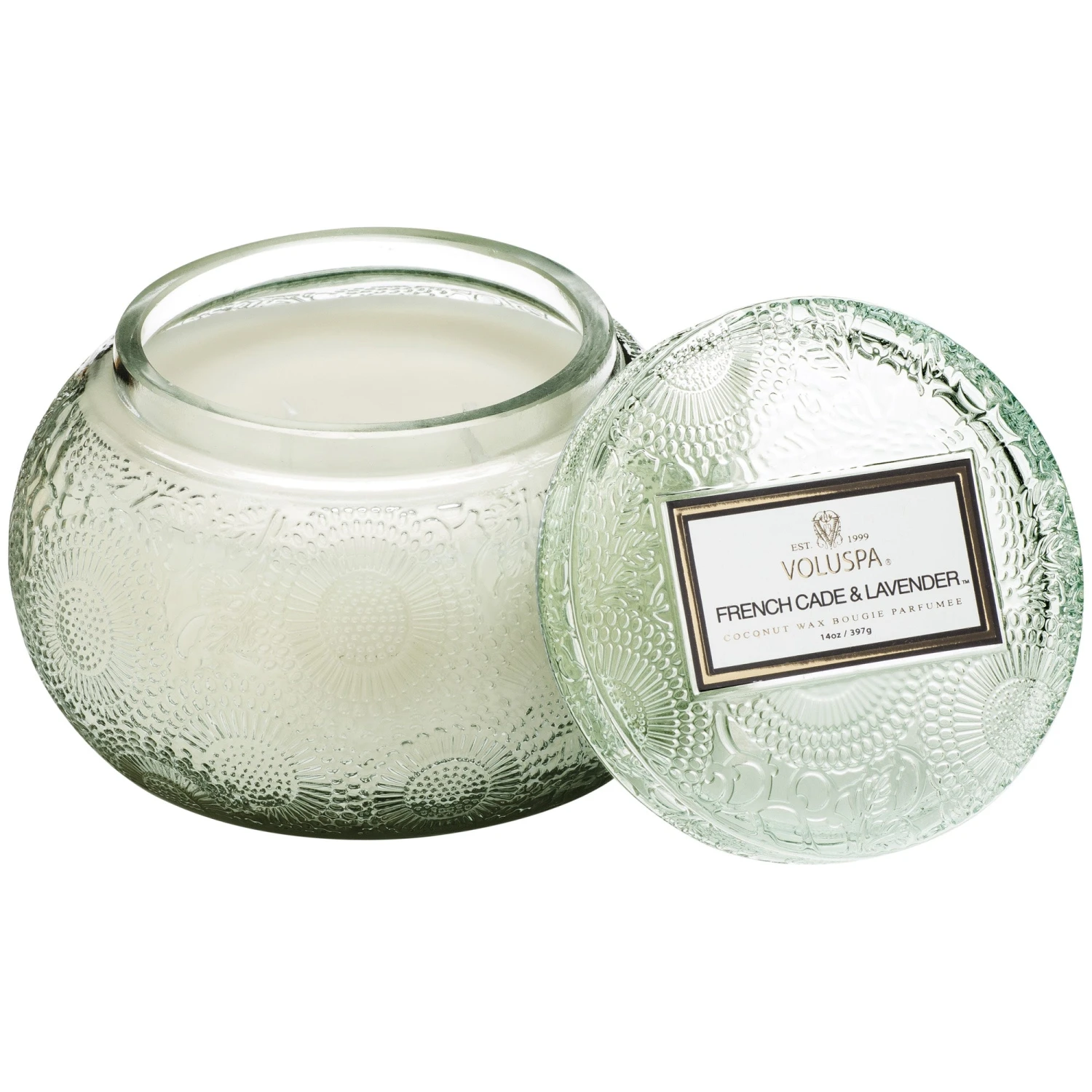Voluspa - Japonica Collection - Chawan Bowl 2 Wick Embossed Glass Candle 4 Voluspa - Japonica Collection - Chawan Bowl 2 Wick Embossed Glass Candle - Image 2