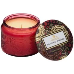 Voluspa - Japonica Collection - Petite Embossed Glass Jar Candle -Purish Sales Store goji tarocco