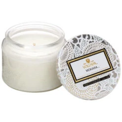 Voluspa - Japonica Collection - Petite Embossed Glass Jar Candle -Purish Sales Store mokara 9950538d 6c63 4791 a60c b3fa88bdfe8f
