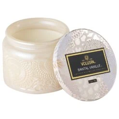 Voluspa - Japonica Collection - Petite Embossed Glass Jar Candle -Purish Sales Store santal vanille voluspa