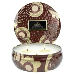 Voluspa - Japonica Collection - 3 Wick Candle In Decorative Tin -Purish Sales Store voluspa forbidden fig 3 wick tin candle