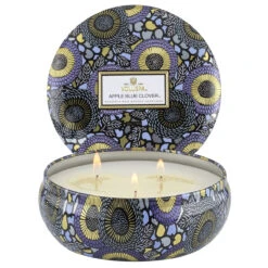 Voluspa - Japonica Collection - 3 Wick Candle In Decorative Tin -Purish Sales Store voluspa apple blue 3 wick tin candle